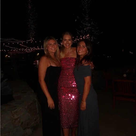 Glamorous Pink Sequin Midi Dress